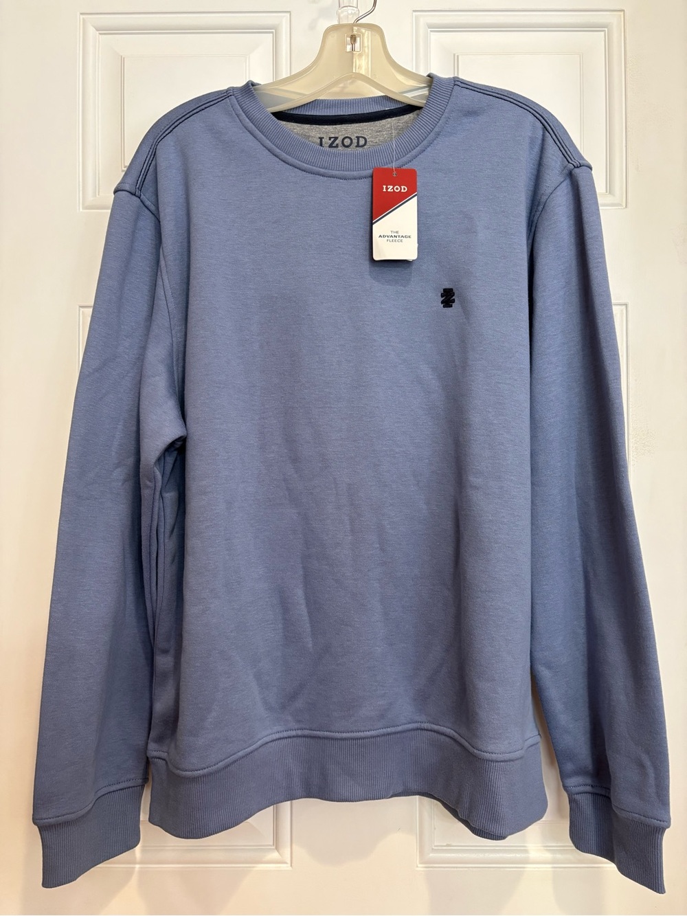 IZOD Men’s Advantage Performance Crewneck Fleece Sweatshirt - Colony Blue, Sz M